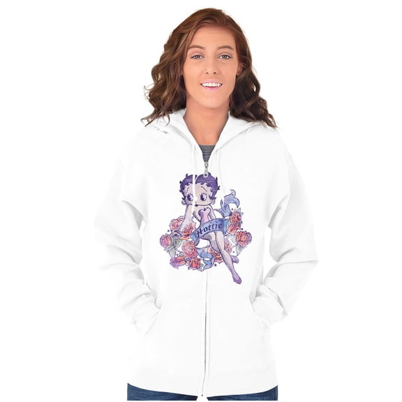 Betty Boop Cartoon Hottie Tattoo Zip Hoodie Sweatshirt Women Brisco Brands S