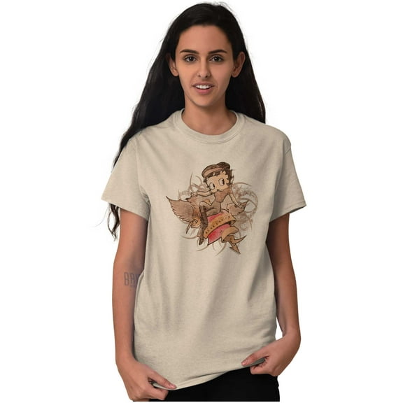 Betty Boop Cartoon Love Hurts Tattoo Women's Graphic T Shirt Tees Brisco Brands S
