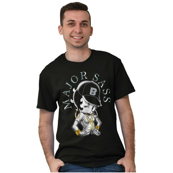 Betty Boop Cartoon Major Sass Wink Women's Graphic T Shirt Tees Brisco Brands M