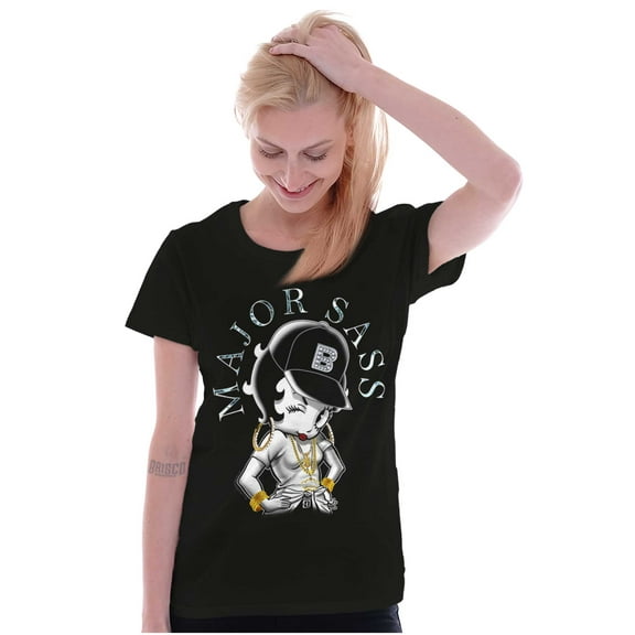 Betty Boop Cartoon Major Sass Wink Women's T Shirt Ladies Tee Brisco Brands L