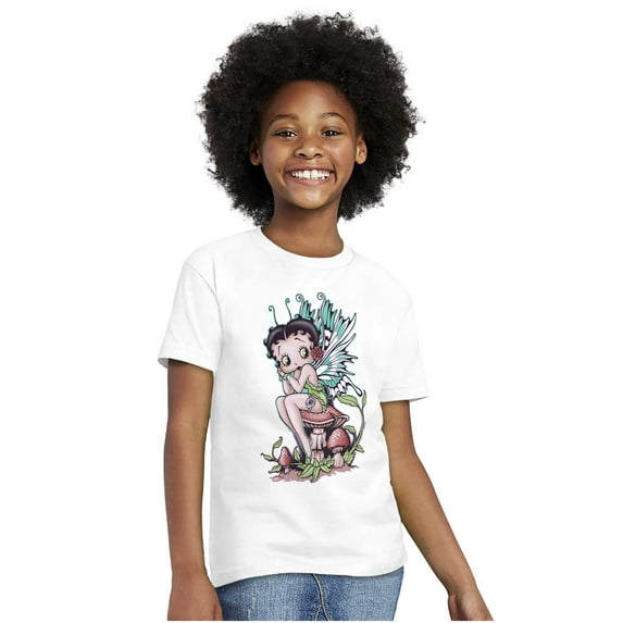 Betty Boop Cartoon Mushroom Pixie Girls Kids T Shirt Tees Teen Brisco Brands XS