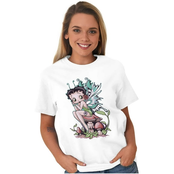 Betty Boop Cartoon Mushroom Pixie Women's Graphic T Shirt Tees Brisco Brands S