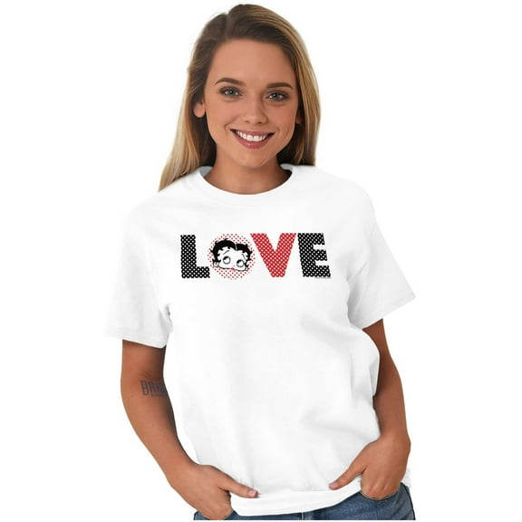 Betty Boop Cartoon Polka Dots Love Women Plus Size Graphic Tee Tees Brisco Brands 2X