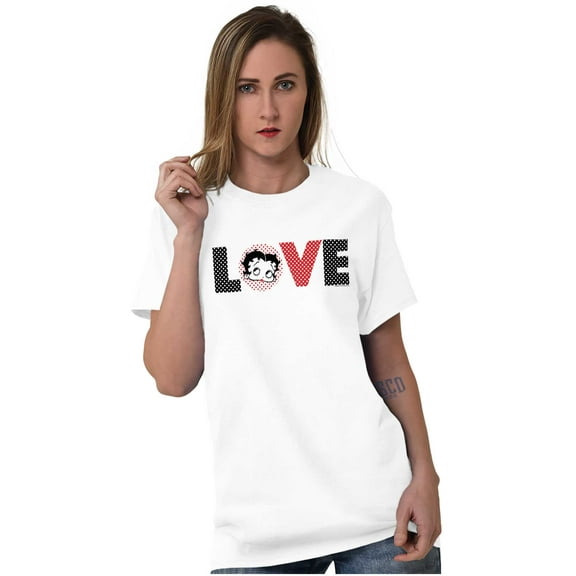 Betty Boop Cartoon Polka Dots Love Women's Graphic T Shirt Tees Brisco Brands M