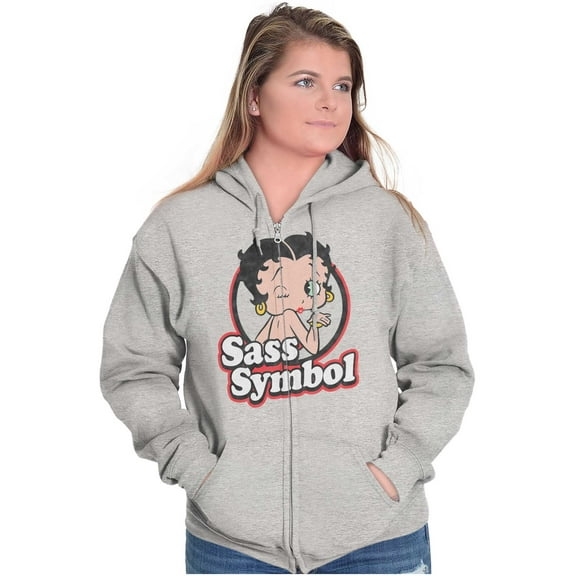Betty Boop Cartoon Sass Symbol Cute Zip Hoodie Sweatshirt Women Brisco Brands S