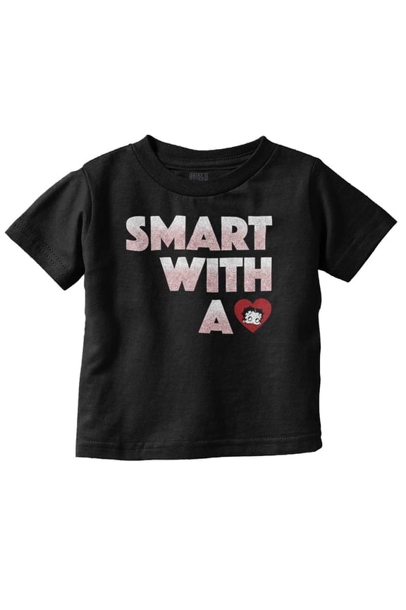 Betty Boop Cartoon Smart With A Heart Youth T Shirt Tee Girls Infant Toddler Brisco Brands 2T