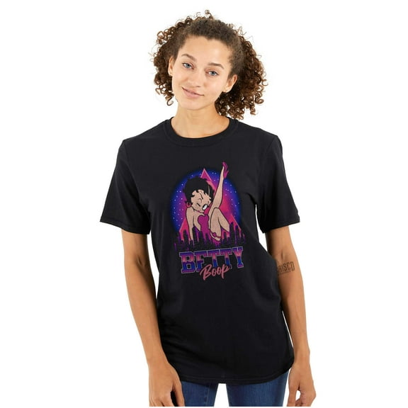 Betty Boop Cartoon Space City Girl Women's Graphic T Shirt Tees Brisco Brands S