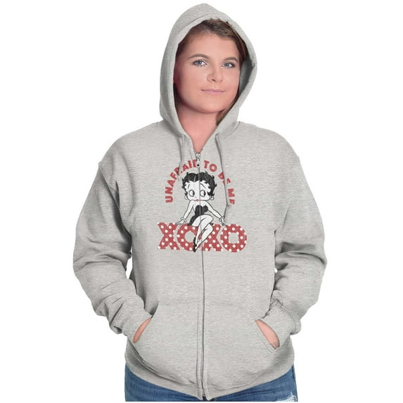 Betty Boop Cartoon Unafraid To Be Me Zip Hoodie Sweatshirt Women Brisco Brands S