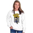 thumbnail image 1 of Betty Boop Checkerboard Biker Cartoon Women Crewneck Sweatshirt Brisco Brands S, 1 of 5
