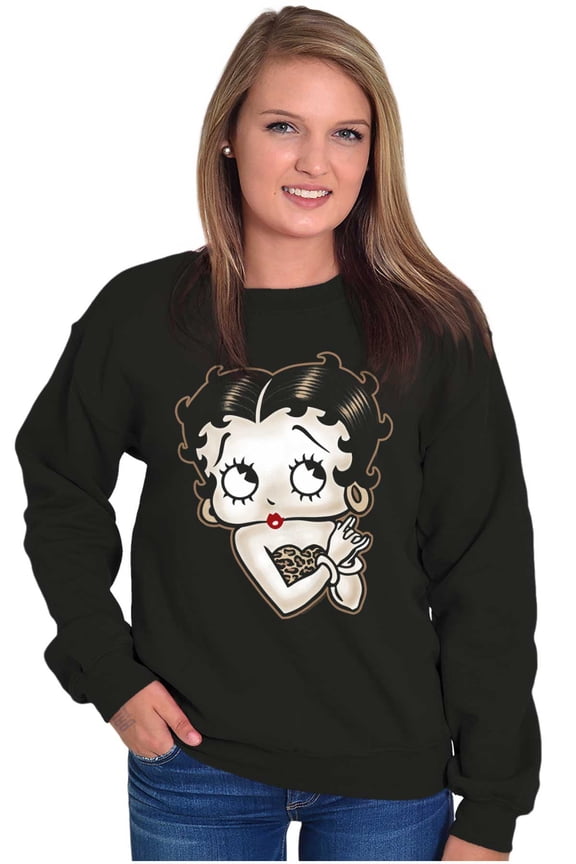 Cheetah Print Bling Women Crewneck Sweatshirt Brisco Brands S