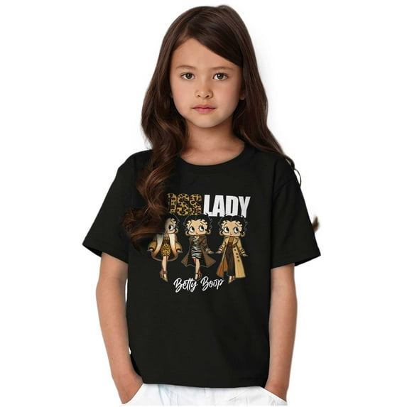Betty Boop Cheetah Print Boss Lady Girls Kids T Shirt Tees Teen Brisco Brands S