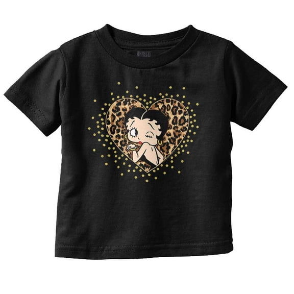 Betty Boop Cheetah Print Heart Youth T Shirt Tee Girls Infant Toddler Brisco Brands 18M