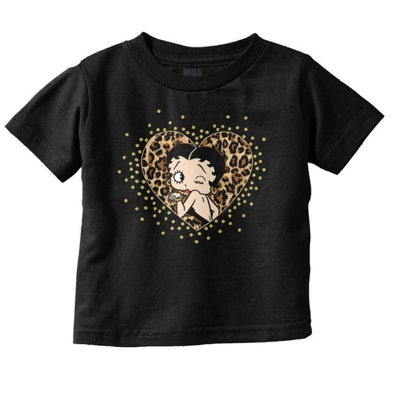 Betty Boop Cheetah Print Heart Youth T Shirt Tee Girls Infant Toddler Brisco Brands 6M