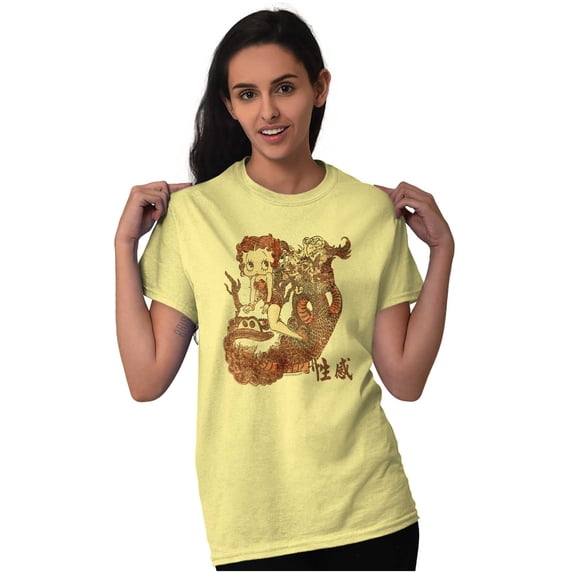 Betty Boop Chinese Fashion Lion Women Plus Size Graphic Tee Tees Brisco Brands 2X