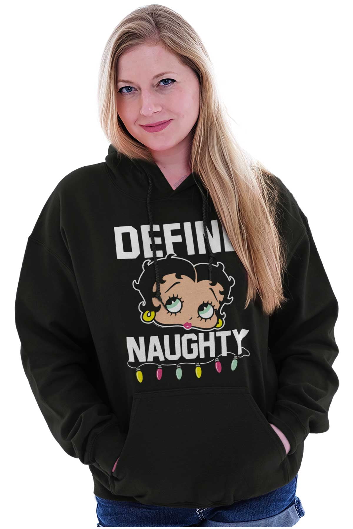 Betty Boop Christmas Define Naughty Hoodie Sweatshirt Women Brisco ...