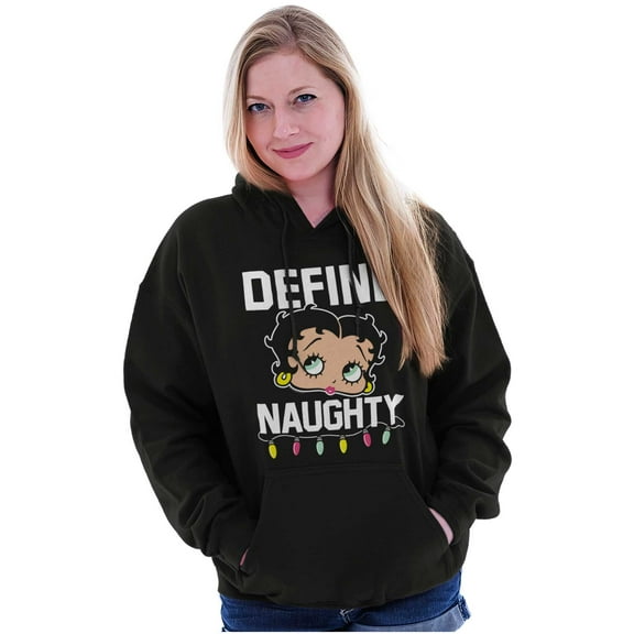 Betty Boop Christmas Define Naughty Hoodie Sweatshirt Women Brisco Brands X