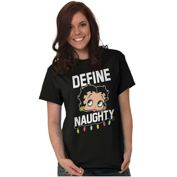 Betty Boop Christmas Define Naughty Women's Graphic T Shirt Tees Brisco Brands L