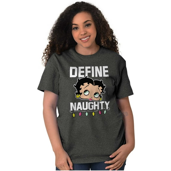 Betty Boop Christmas Define Naughty Women's Graphic T Shirt Tees Brisco Brands M