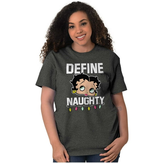 Betty Boop Christmas Define Naughty Women's Graphic T Shirt Tees Brisco Brands M