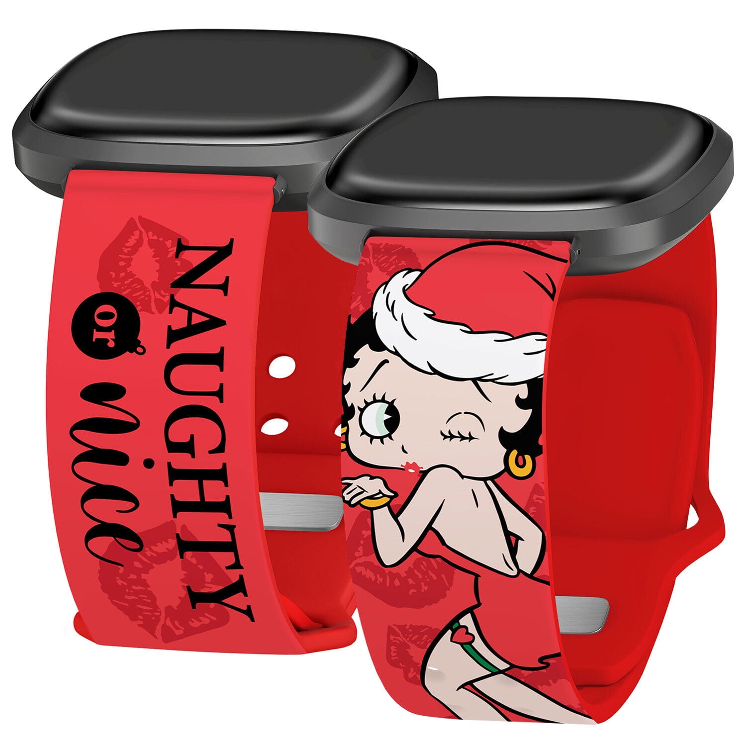 Betty Boop Christmas HD Watch Band Compatible with FitBit Versa 3 & Sense (20mm Short Christmas Sweater) by Affinity Bands