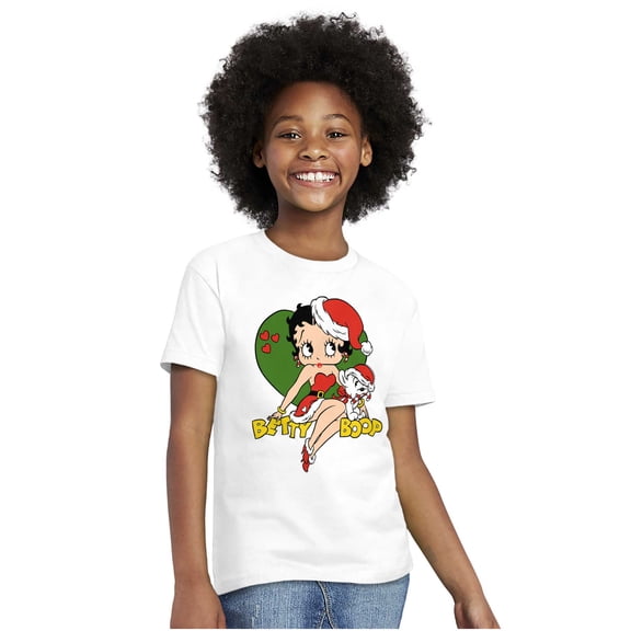 Betty Boop Christmas Mrs Santa Claus Girls Kids T Shirt Tees Teen Brisco Brands X