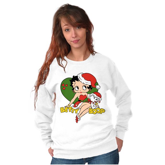 Betty Boop Christmas Mrs Santa Claus Women Crewneck Sweatshirt Brisco Brands S