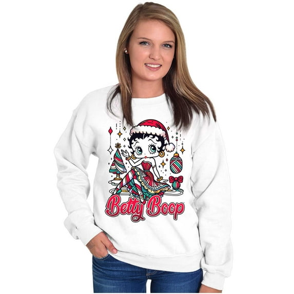 Betty Boop Christmas Ms. Santa Claus Women Crewneck Sweatshirt Brisco Brands S