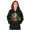 thumbnail image 1 of Betty Boop Christmas Santa Wreath Zip Hoodie Sweatshirt Women Brisco Brands S, 1 of 6