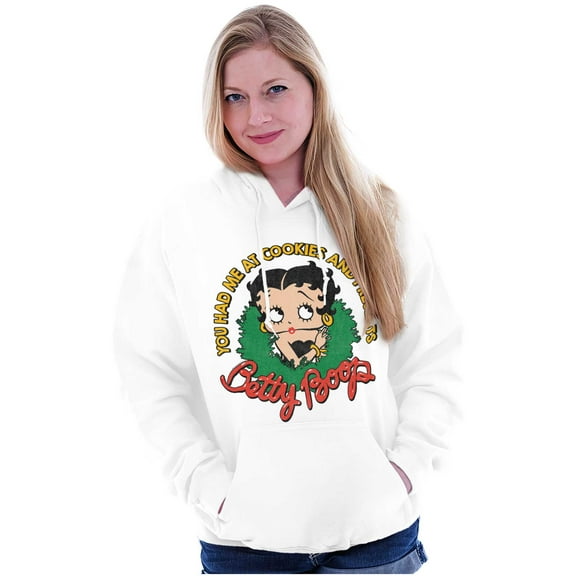 Betty Boop Christmas Wreath Attitude Hoodie Sweatshirt Women Brisco Brands L