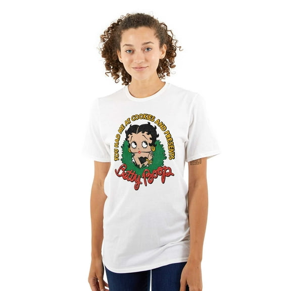Betty Boop Christmas Wreath Attitude Women's Graphic T Shirt Tees Brisco Brands L