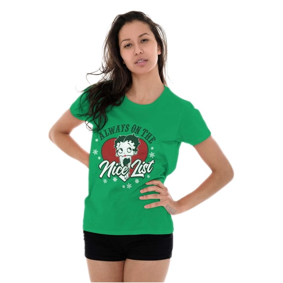 Betty Boop Christmas Xmas Nice List Women's Plus Size Shirt Brisco Brands 3X