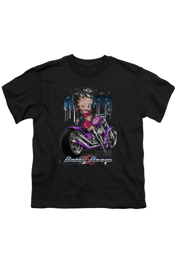 Betty Boop - City Chopper - Youth Short Sleeve Shirt - Large