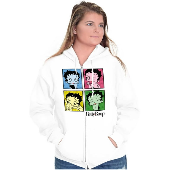 Betty Boop Classic Cartoon Cute Women Plus Size Zipper Hoodie Brisco Brands 2X