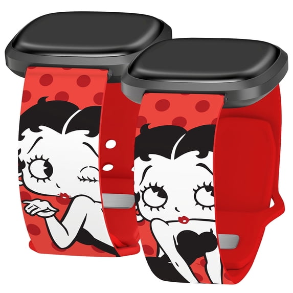 Betty Boop Classic HD Watch Band Compatible with FitBit Versa 3 & Sense (20mm Long Beautiful Betty) by Affinity Bands