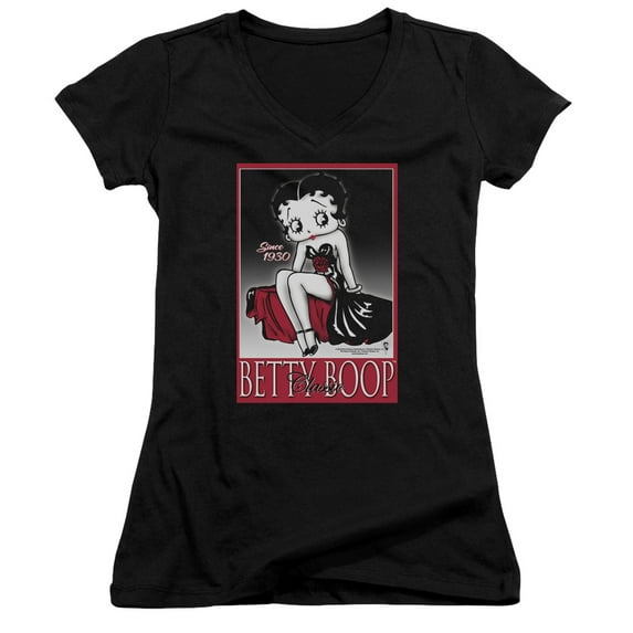 Betty Boop Classic Junior Women's T-Shirt V-Neck Black