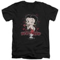 thumbnail image 1 of Betty Boop Classic Kiss S/S Adult V-Neck T-Shirt Black, 1 of 1