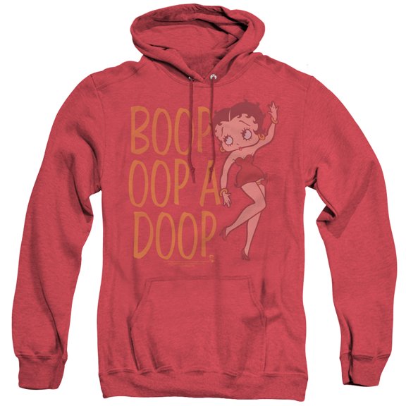 Betty Boop Classic Oop Adult Heather Hoodie Sweatshirt Red