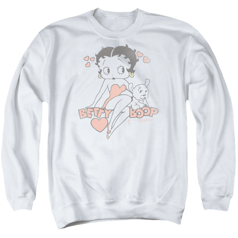 Betty Boop Classic With Pup Men s Crewneck Sweatshirt Walmart
