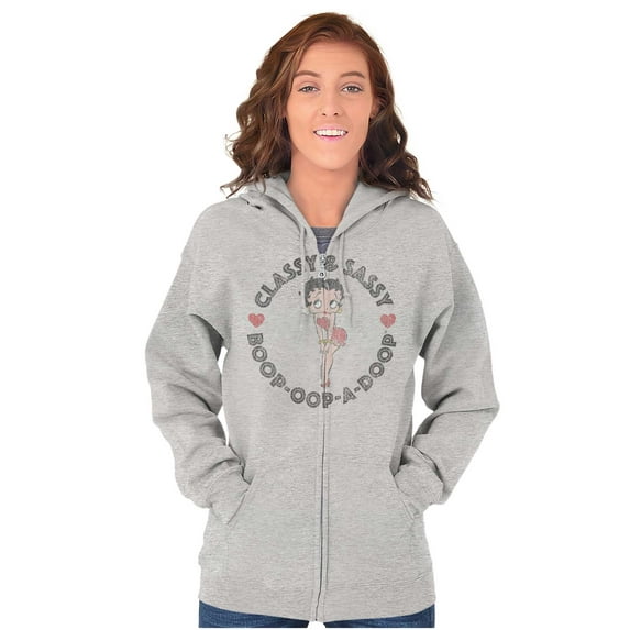 Betty Boop Classy and Sassy Cute Women Plus Size Zipper Hoodie Brisco Brands 2X