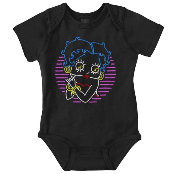 Betty Boop Colorful Neon Sign Cartoon Bodysuit Jumper Girls Infant Baby Brisco Brands NB