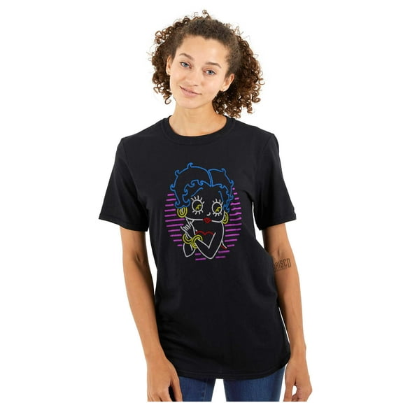 Betty Boop Colorful Neon Sign Cartoon Women's Graphic T Shirt Tees Brisco Brands S