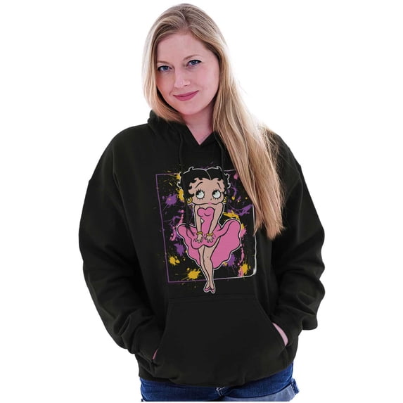 Betty Boop Colorful Paint Splatters Hoodie Sweatshirt Women Brisco Brands S