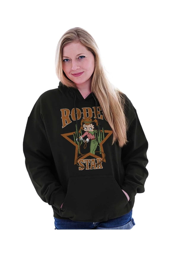 Cowgirl Rodeo Star Cartoon Women Plus Size Hoodie Brisco Brands 5X