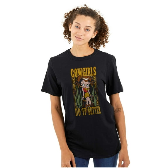 Betty Boop Cowgirls Do It Better Women's Graphic T Shirt Tees Brisco Brands S