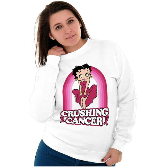 Betty Boop Crushing Breast Cancer Women Plus Size Sweatshirt Brisco Brands 2X