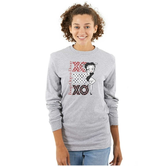 Betty Boop Cute Adorable Women Plus Size Long Sleeve Graphic Tee Brisco Brands 3X