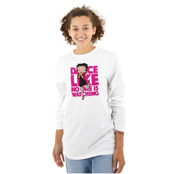 Betty Boop Dance Like Noone Watching Women Plus Size Long Sleeve Tee Brisco Brands 2X