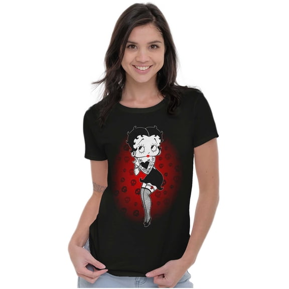 Betty Boop Dark Goth Tattoo Skull Women's Plus Size Shirt Brisco Brands 2X