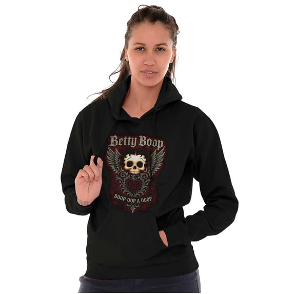Betty Boop Dark Gothic Skull Heart Women Plus Size Graphic Pullover Hoodie Brisco Brands 2X
