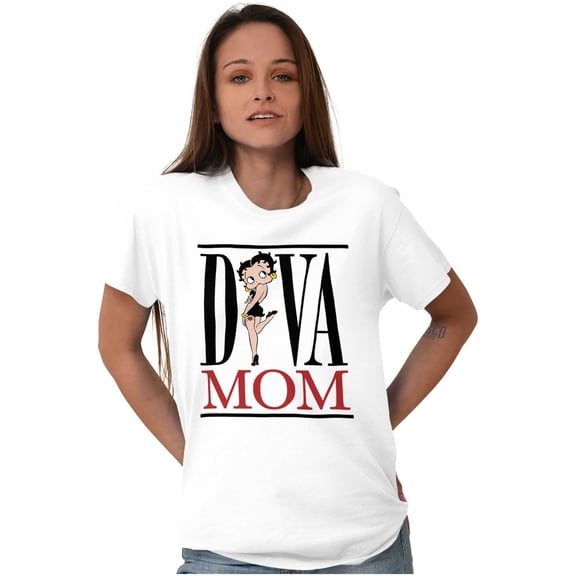 Betty Boop Diva Mom Best Mothers Day Women's Graphic T Shirt Tees Brisco Brands S